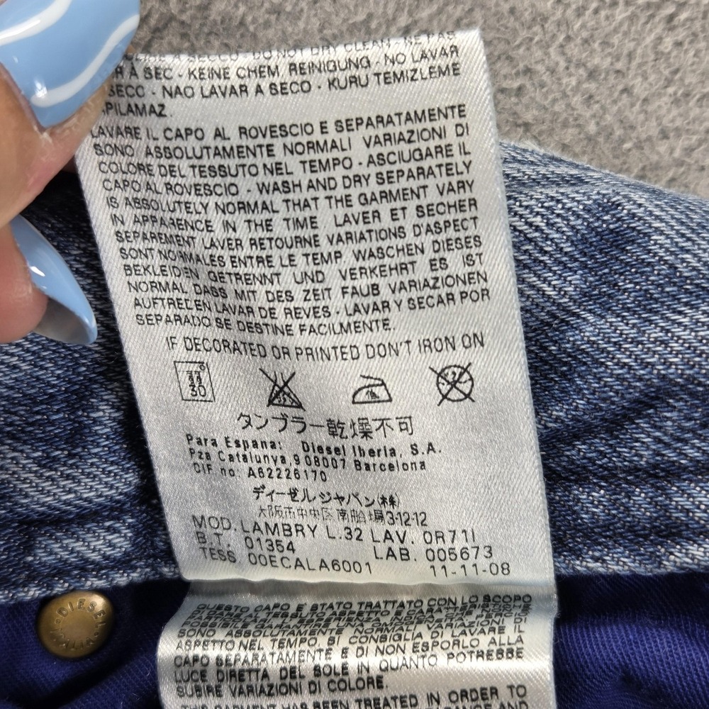 Diesel Jeans Womens 30x32 Blue Lambry Low Rise Bootcut Wide Leg Distressed 0R71I - Picture 10 of 16